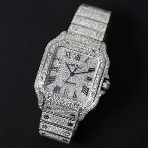 cartier santos iced out